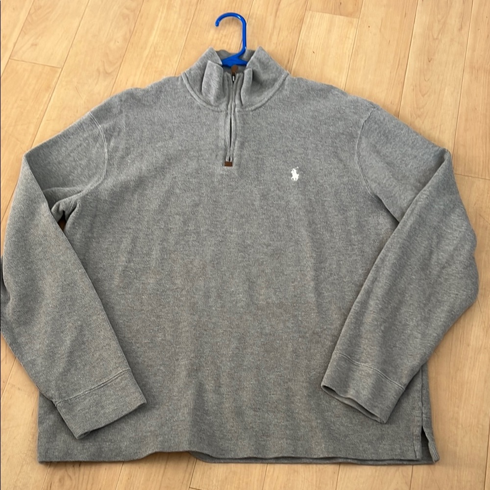 Polo by Ralph Lauren Gray Zip Up Sweater with Athletic Style